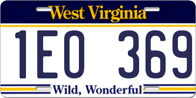WV license plate 1EO369