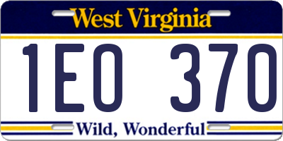 WV license plate 1EO370