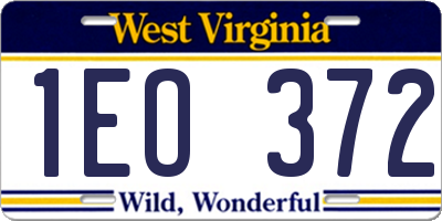 WV license plate 1EO372
