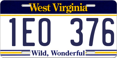 WV license plate 1EO376
