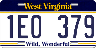 WV license plate 1EO379