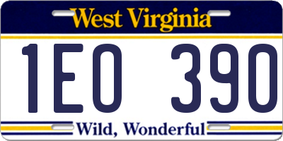 WV license plate 1EO390