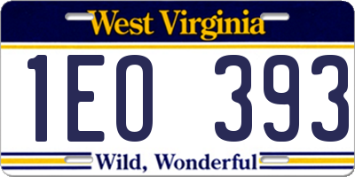 WV license plate 1EO393