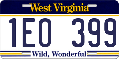 WV license plate 1EO399