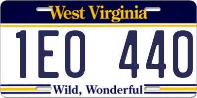 WV license plate 1EO440