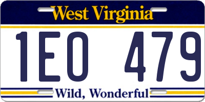 WV license plate 1EO479