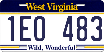 WV license plate 1EO483