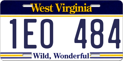 WV license plate 1EO484