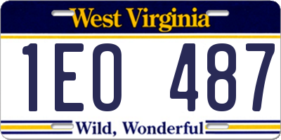 WV license plate 1EO487