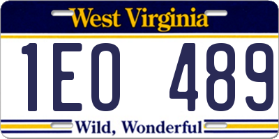 WV license plate 1EO489