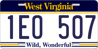 WV license plate 1EO507