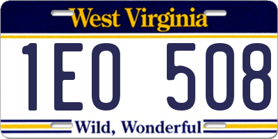 WV license plate 1EO508