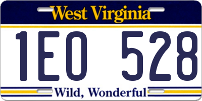 WV license plate 1EO528