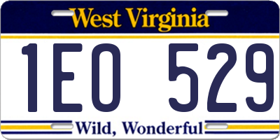 WV license plate 1EO529