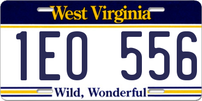WV license plate 1EO556
