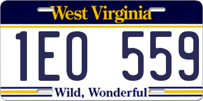 WV license plate 1EO559