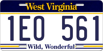 WV license plate 1EO561