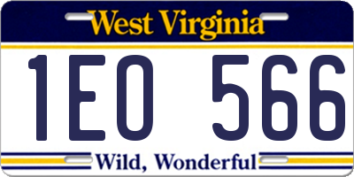 WV license plate 1EO566