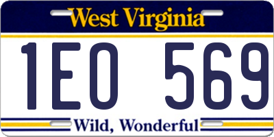 WV license plate 1EO569