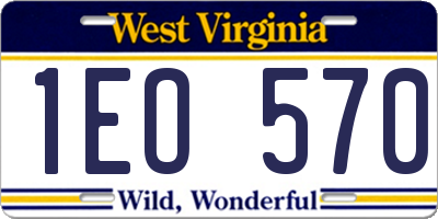 WV license plate 1EO570