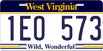WV license plate 1EO573