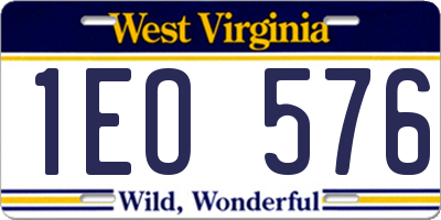 WV license plate 1EO576