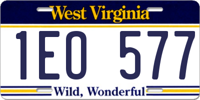 WV license plate 1EO577