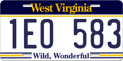 WV license plate 1EO583