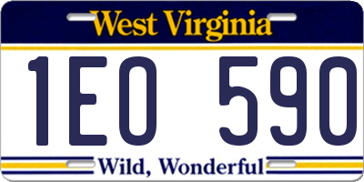 WV license plate 1EO590