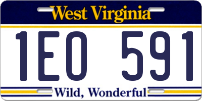 WV license plate 1EO591