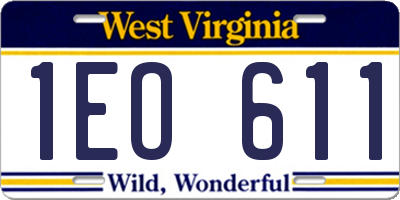 WV license plate 1EO611