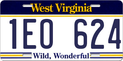 WV license plate 1EO624