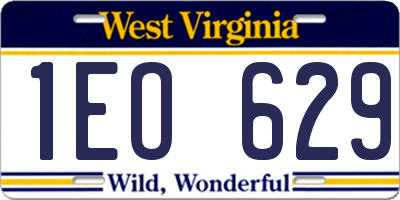 WV license plate 1EO629