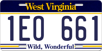 WV license plate 1EO661