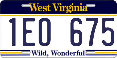 WV license plate 1EO675
