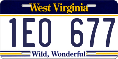 WV license plate 1EO677