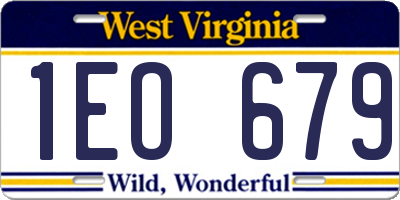 WV license plate 1EO679