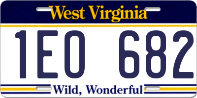 WV license plate 1EO682