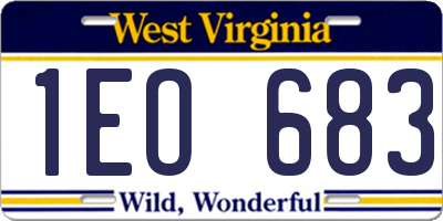 WV license plate 1EO683