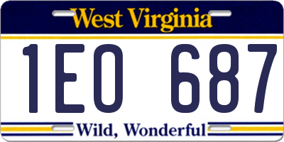 WV license plate 1EO687