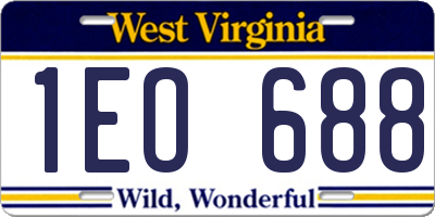 WV license plate 1EO688