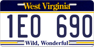 WV license plate 1EO690