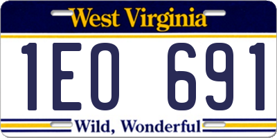WV license plate 1EO691