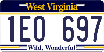 WV license plate 1EO697
