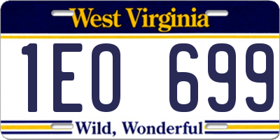 WV license plate 1EO699