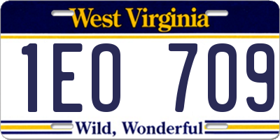 WV license plate 1EO709