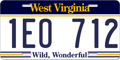 WV license plate 1EO712