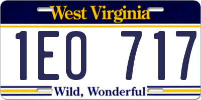 WV license plate 1EO717