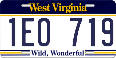 WV license plate 1EO719