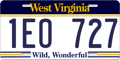 WV license plate 1EO727